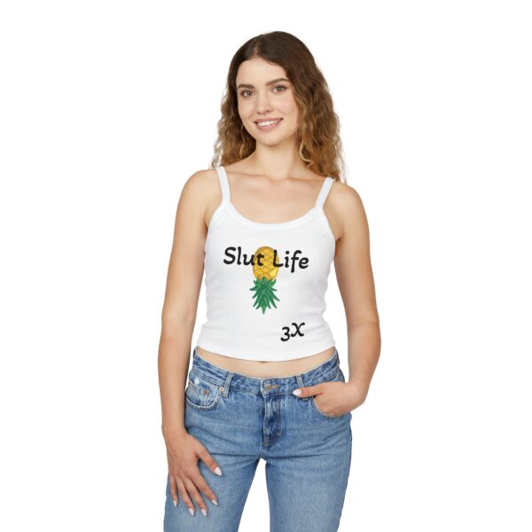 Slut Life Pineapple Women's Spaghetti Strap Tank Top - Fun Summer Casual Wear - Image 4