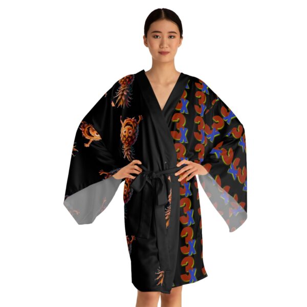 Vibrant Geometric Long Sleeve Kimono Robe, Bohemian Loungewear, Unique Gift, Cozy Homewear, Festival Fashion, Relaxed Style - Image 6