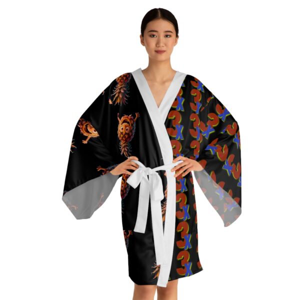 Vibrant Geometric Long Sleeve Kimono Robe, Bohemian Loungewear, Unique Gift, Cozy Homewear, Festival Fashion, Relaxed Style - Image 5