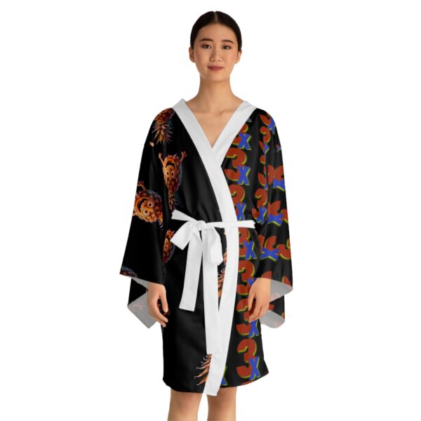 Vibrant Geometric Long Sleeve Kimono Robe, Bohemian Loungewear, Unique Gift, Cozy Homewear, Festival Fashion, Relaxed Style - Image 3