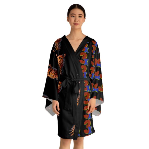 Vibrant Geometric Long Sleeve Kimono Robe, Bohemian Loungewear, Unique Gift, Cozy Homewear, Festival Fashion, Relaxed Style - Image 9