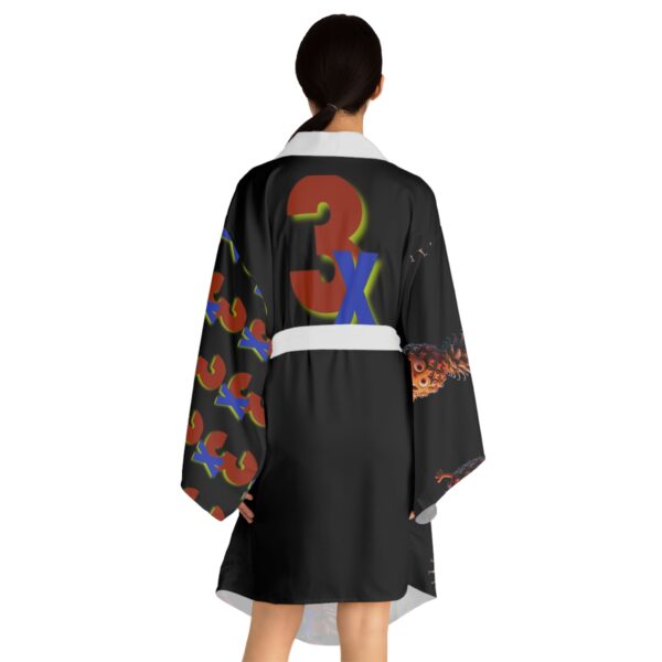 Vibrant Geometric Long Sleeve Kimono Robe, Bohemian Loungewear, Unique Gift, Cozy Homewear, Festival Fashion, Relaxed Style - Image 4
