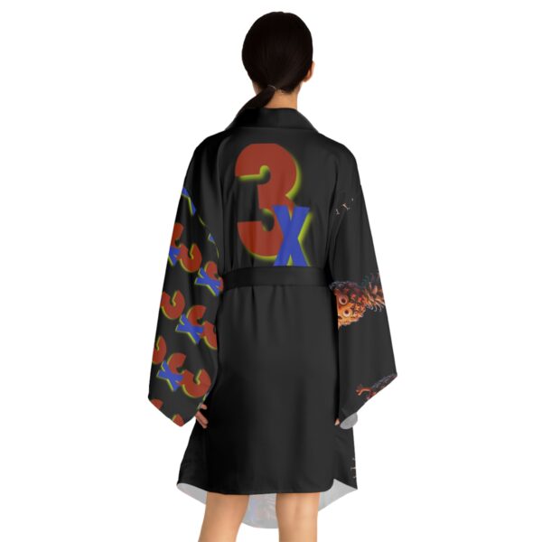 Vibrant Geometric Long Sleeve Kimono Robe, Bohemian Loungewear, Unique Gift, Cozy Homewear, Festival Fashion, Relaxed Style - Image 10